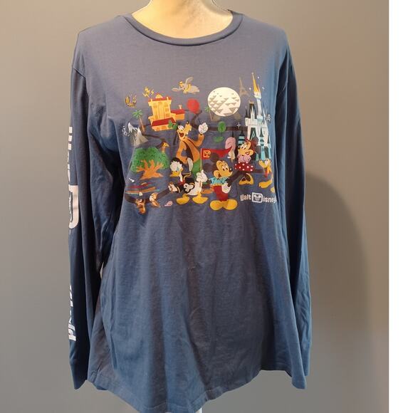 Walt Disney World 50th Anniversary Mickey Friends Graphic Long Sleeve T Shirt XL - Picture 1 of 8